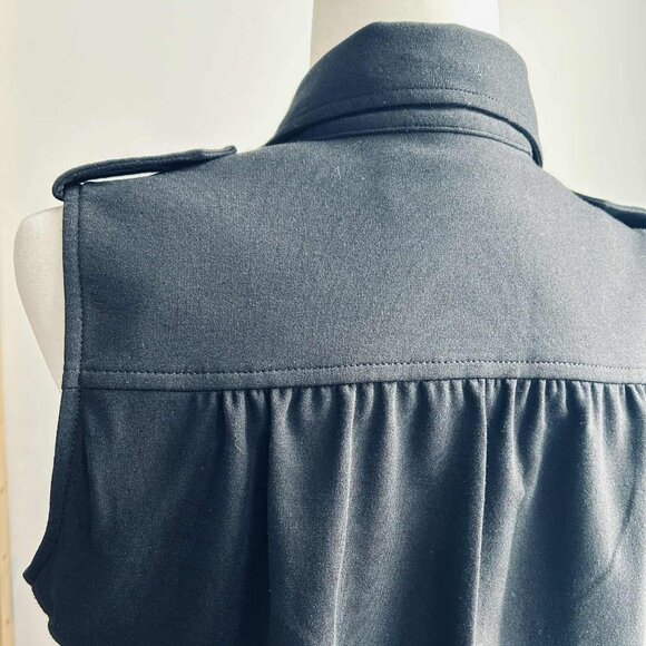 Iris Setlakwe Black Sleeveless Utility Metal Button-Front Dress – US 8 - Picture 12 of 14